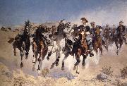 Frederic Remington Dismounted:The Fourth Trooper Moving the Led Horses painting